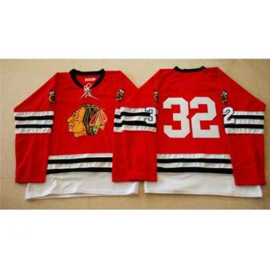 Chicago Blackhawks #32 Michal Rozsival Red Mitchell And Ness 1960-61 Stitched NHL Jersey